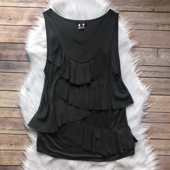 J. Crew Tops - J. Crew Gray Silk and Wool Ruffle Shell