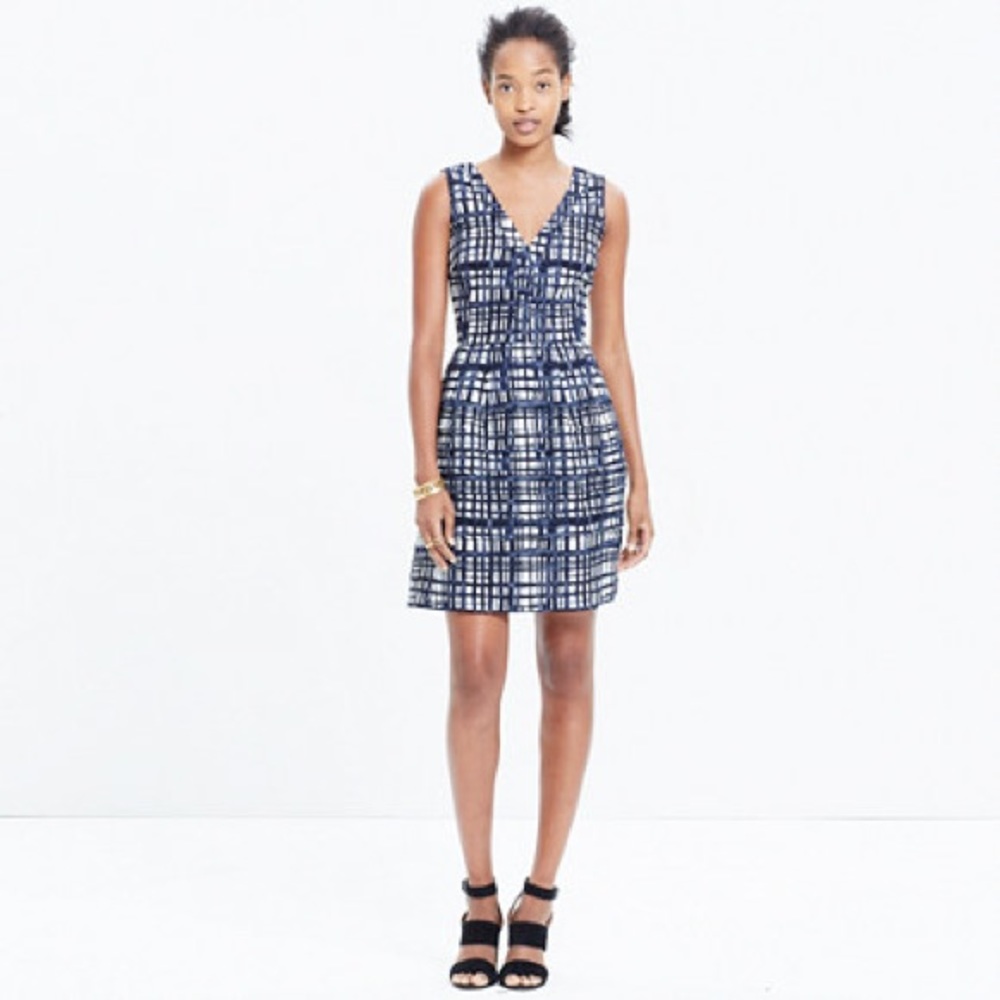 Madewell Midnight Dress in Brushstroke Plaid