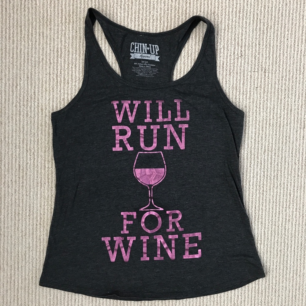 Will Run For Wine Graphic Tank