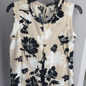 J Crew floral print sleeveless top.