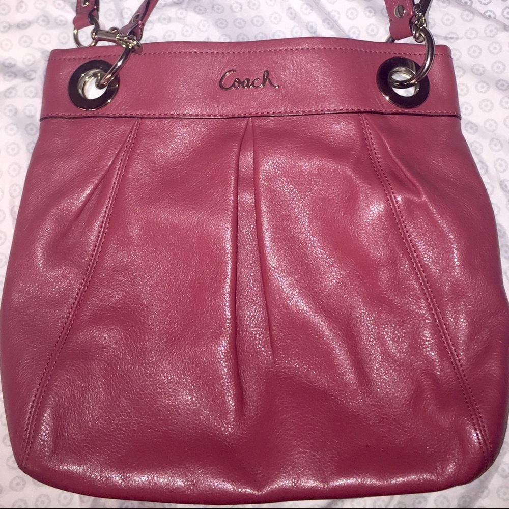 Coach pink shoulder/cross body bag