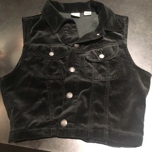 Vintage 90's black velvet vest