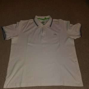 Hugo Boss white tight fitting polo shirt size xxl
