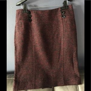 BLACK/RED TWEED SKIRT!  NWOT.