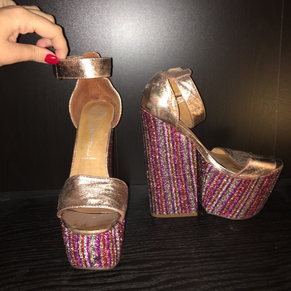 Multi colored / rose gold Jeffrey Campbell wedges