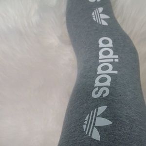 Adidas Originals Gray Big TREFOIL Capris LEGGINGS