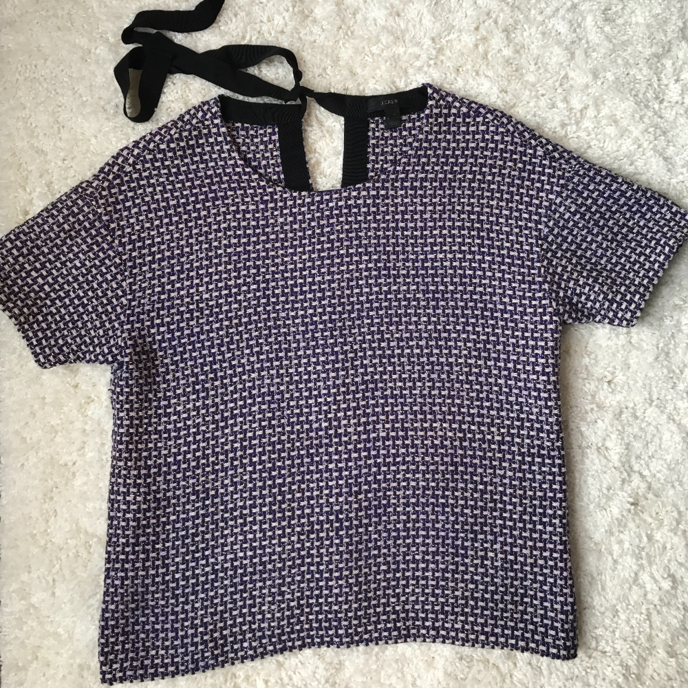 J. Crew short sleeve silk top