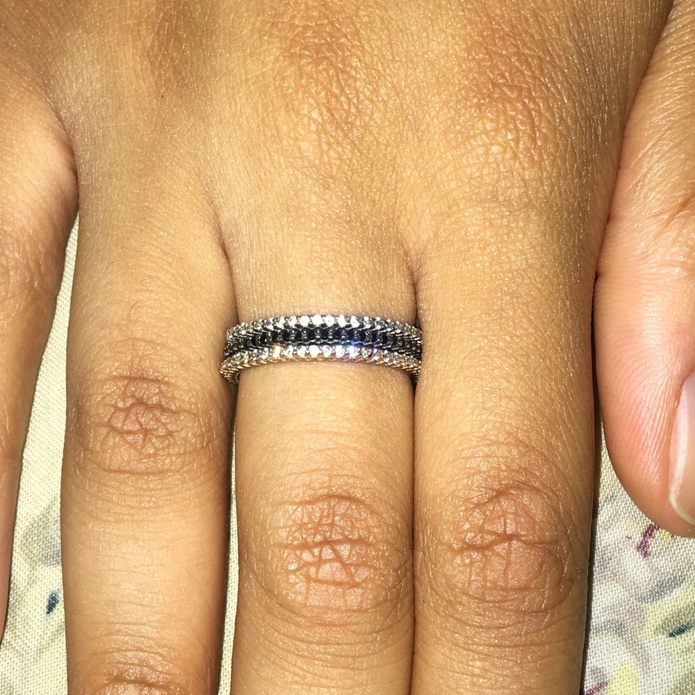 Sapphire and Onyx Stacker Rings