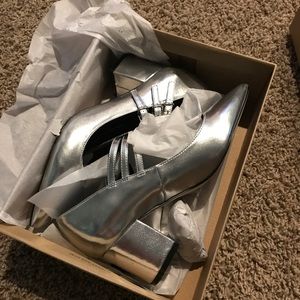 ASOS 8.5 NWT silver heels