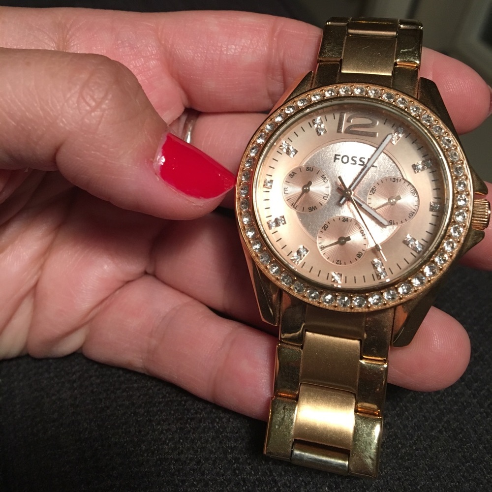 Gold Fossil Watch