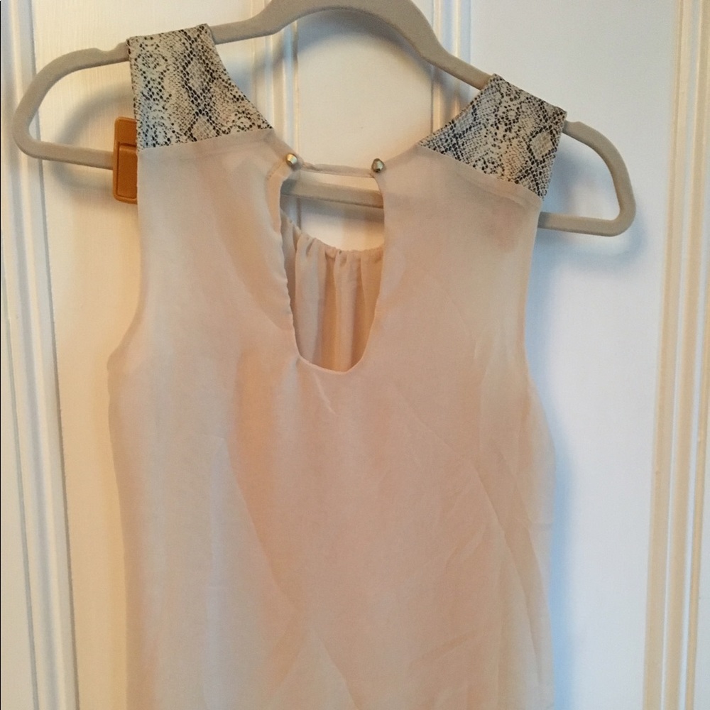 Nordstrom Monteau Sheer Tank with Snake Print Trim - Picture 6 of 8