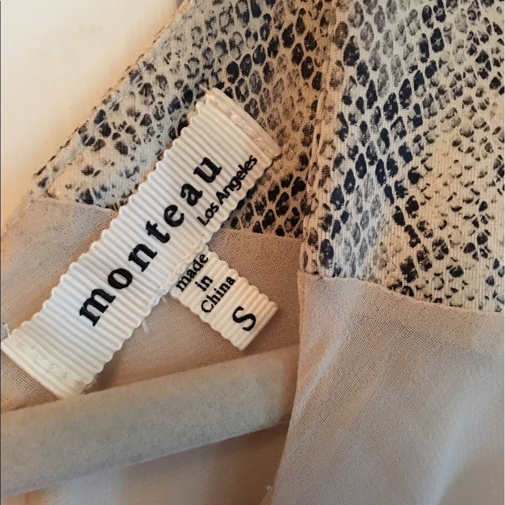 Nordstrom Monteau Sheer Tank with Snake Print Trim - Picture 7 of 8