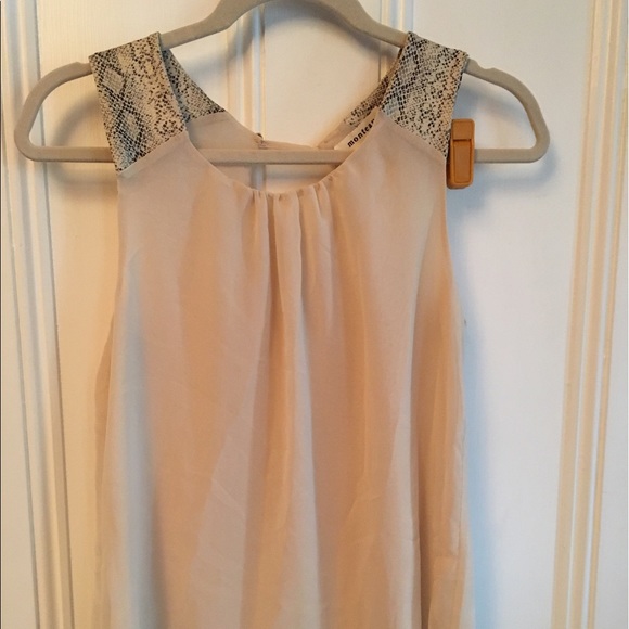 Nordstrom Monteau Sheer Tank with Snake Print Trim - Picture 4 of 8