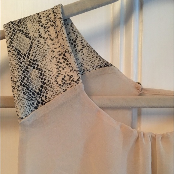 Nordstrom Monteau Sheer Tank with Snake Print Trim - Picture 5 of 8