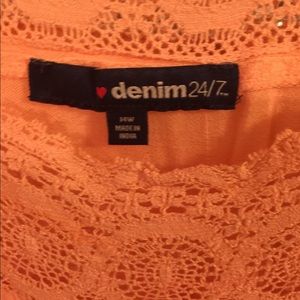 Bright orange Denim 24/7 blouse 14w