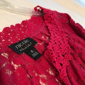 Fuchsia lace mini dress