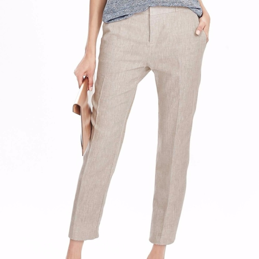 Banana Republic Avery Linen Cropped Pant