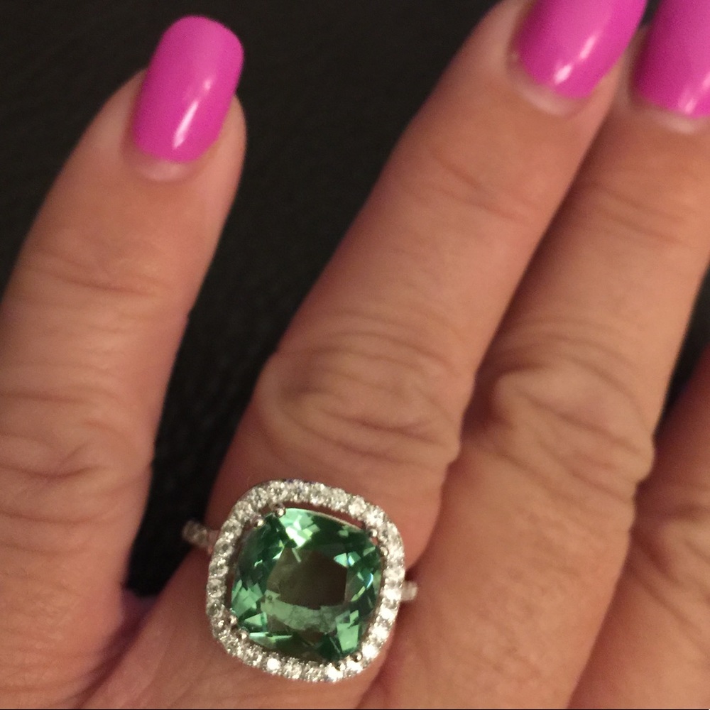 Large blue/green Aqua ring in Sterling Silver