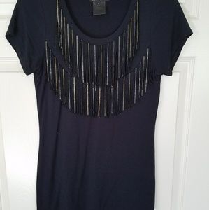 Metal Chain Fringe Jersy Blouse