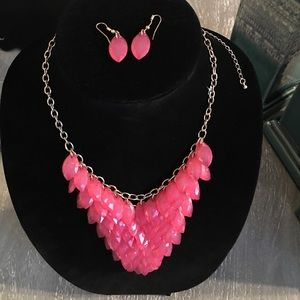 Pink costume jewelry set