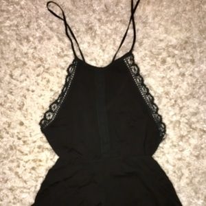 Black Backless American Threads Romper