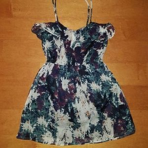 Forever 21 XXI Watercolor Flutter Front Sun dress