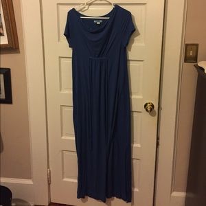 Blue maternity maxi dress