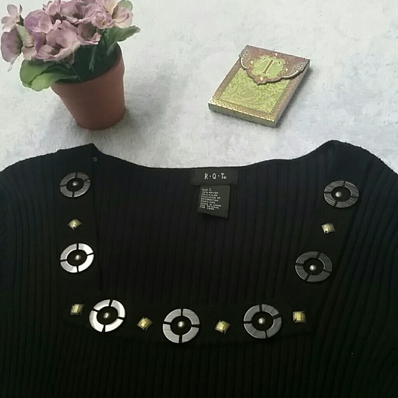 Black RQT long sleeve blouse L - Picture 3 of 4