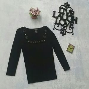 Black RQT long sleeve blouse L