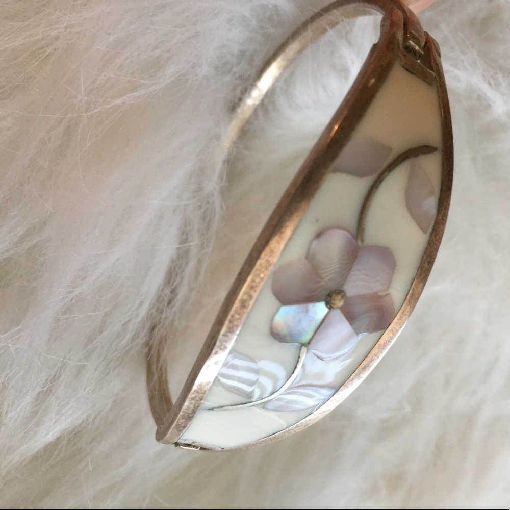 VTG sterling silver floral bracelet