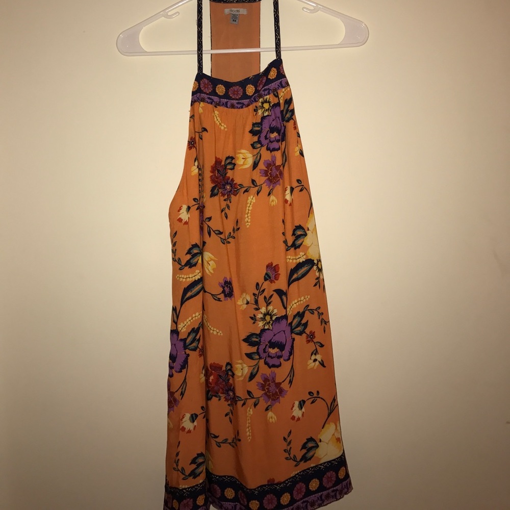 Orange Floral Mini Dress