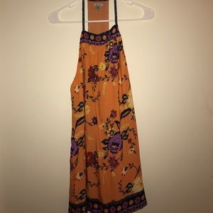 Orange Floral Mini Dress