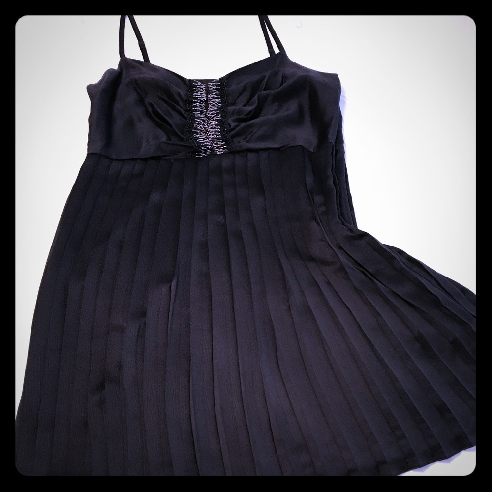Pleated black dress