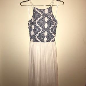 NWOT Altar'd State Off-White/Blue Maxi Dress