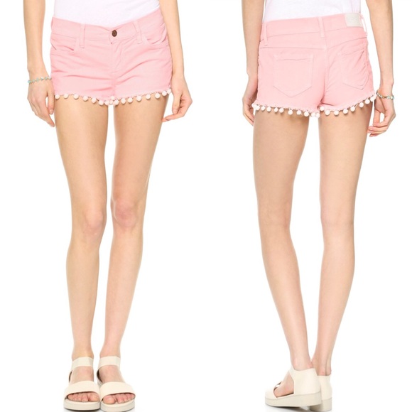 Wildfox Lara Mid Rise Cut Off Shorts with Pom Poms - Picture 1 of 8