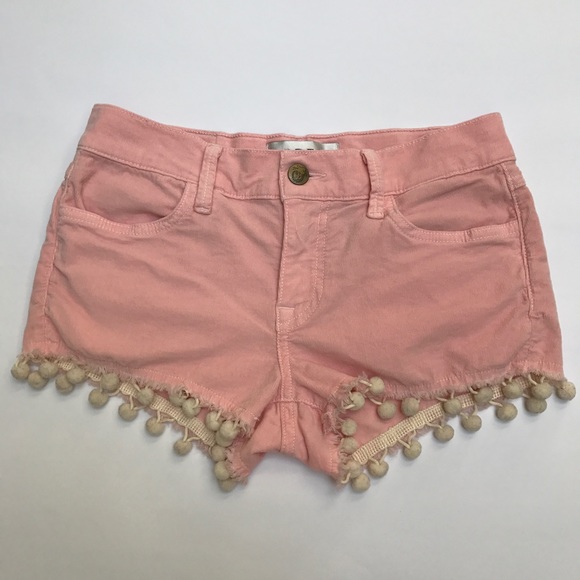 Wildfox Lara Mid Rise Cut Off Shorts with Pom Poms - Picture 3 of 8