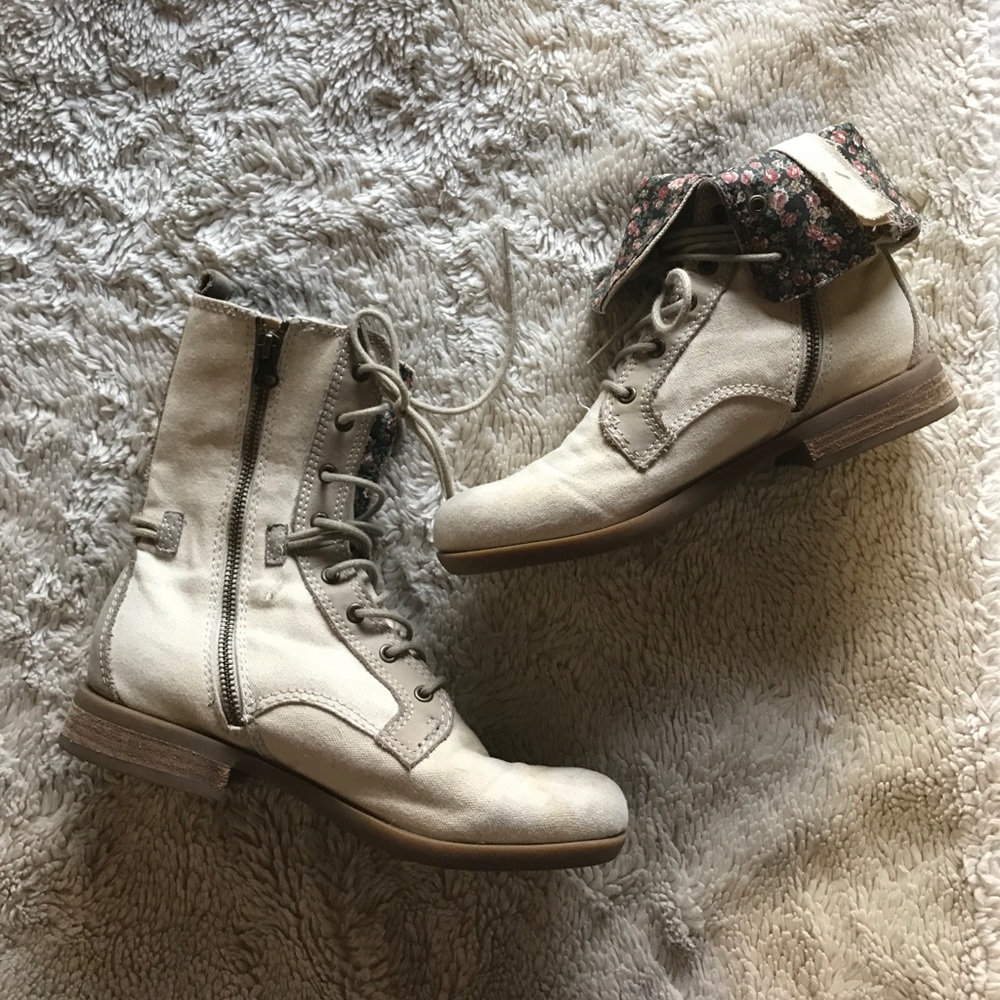 Floral Combat Boots