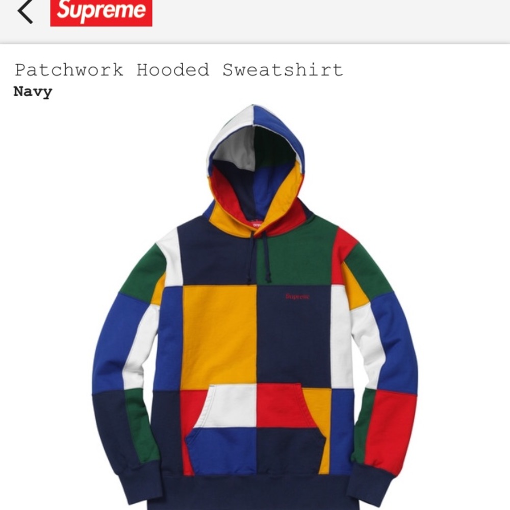 Supreme patchwork hoodie XL