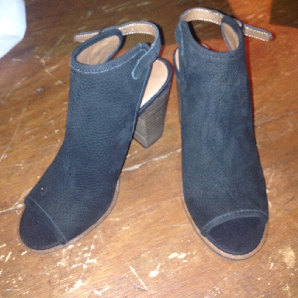 Lucky brand open toe booties