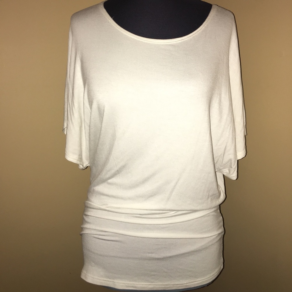 NWOT Ivory Short Sleeve Dolman Top