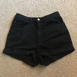 Black high waisted American apparel jean shorts