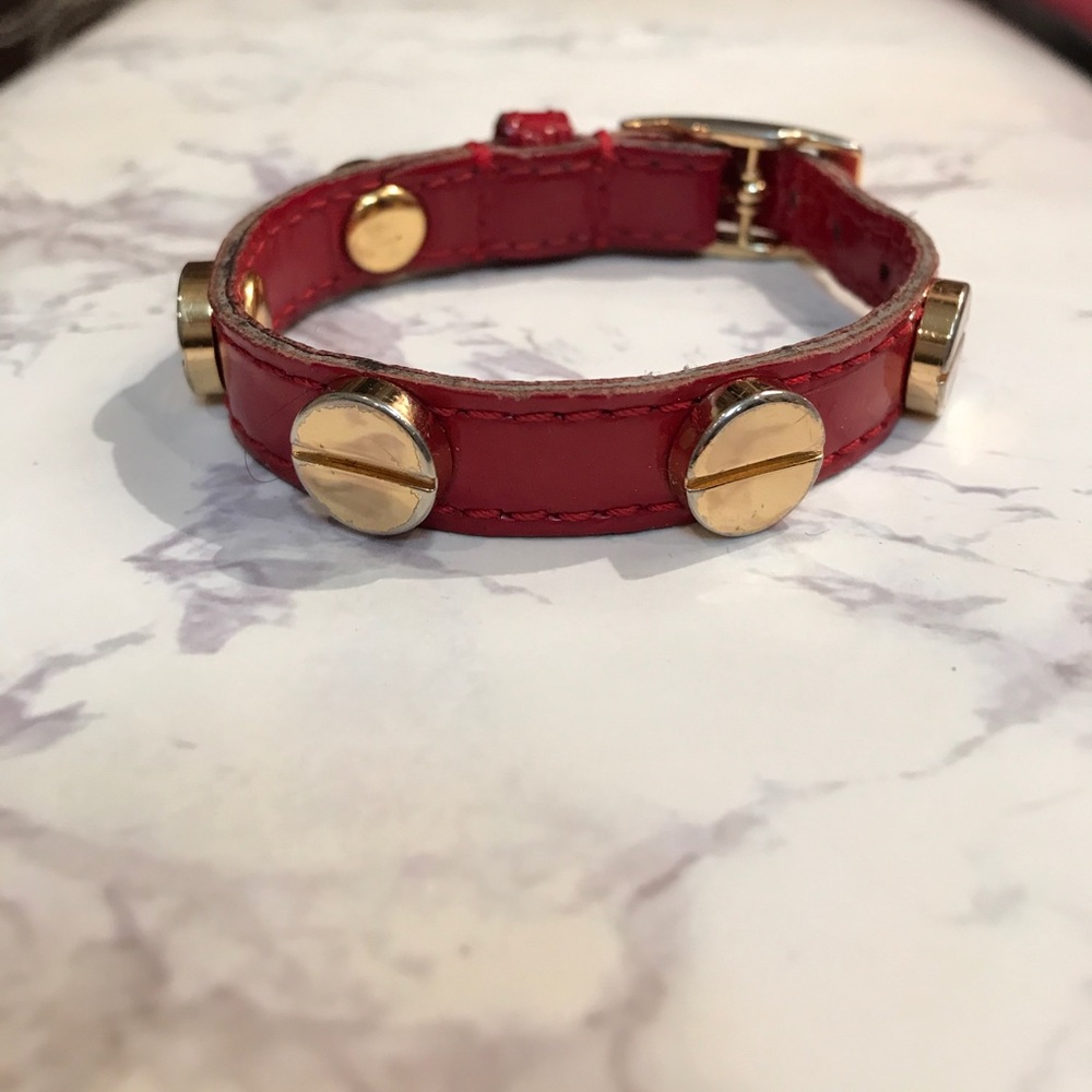 CC Skye Red and Gold Buckle Bracelet