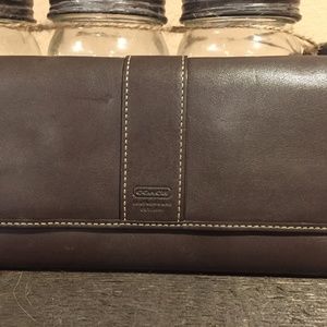 Coach brown leather Trifold wallet