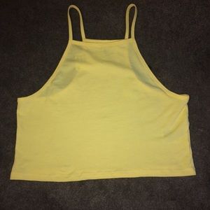 Yellow Cropped Halter Top