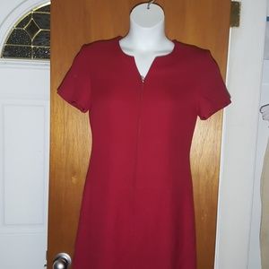 Talbots Burgundy 1/2 Zip Sheath Dress size 6