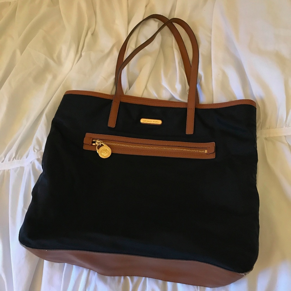 michael kors kempton large nylon + leather tote