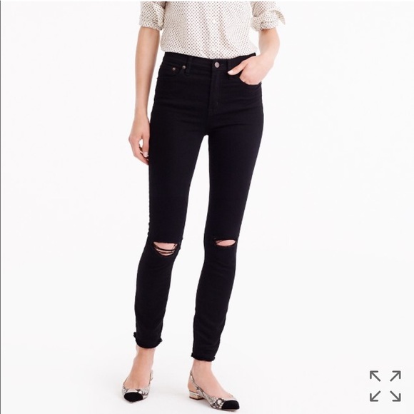 J.Crew High Rise Destructed Lookout Black Jeans