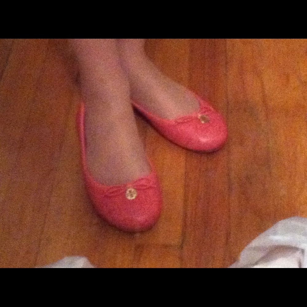 Tory Burch Rose Petal Chelsea Stitched Logo Flats - Picture 5 of 5