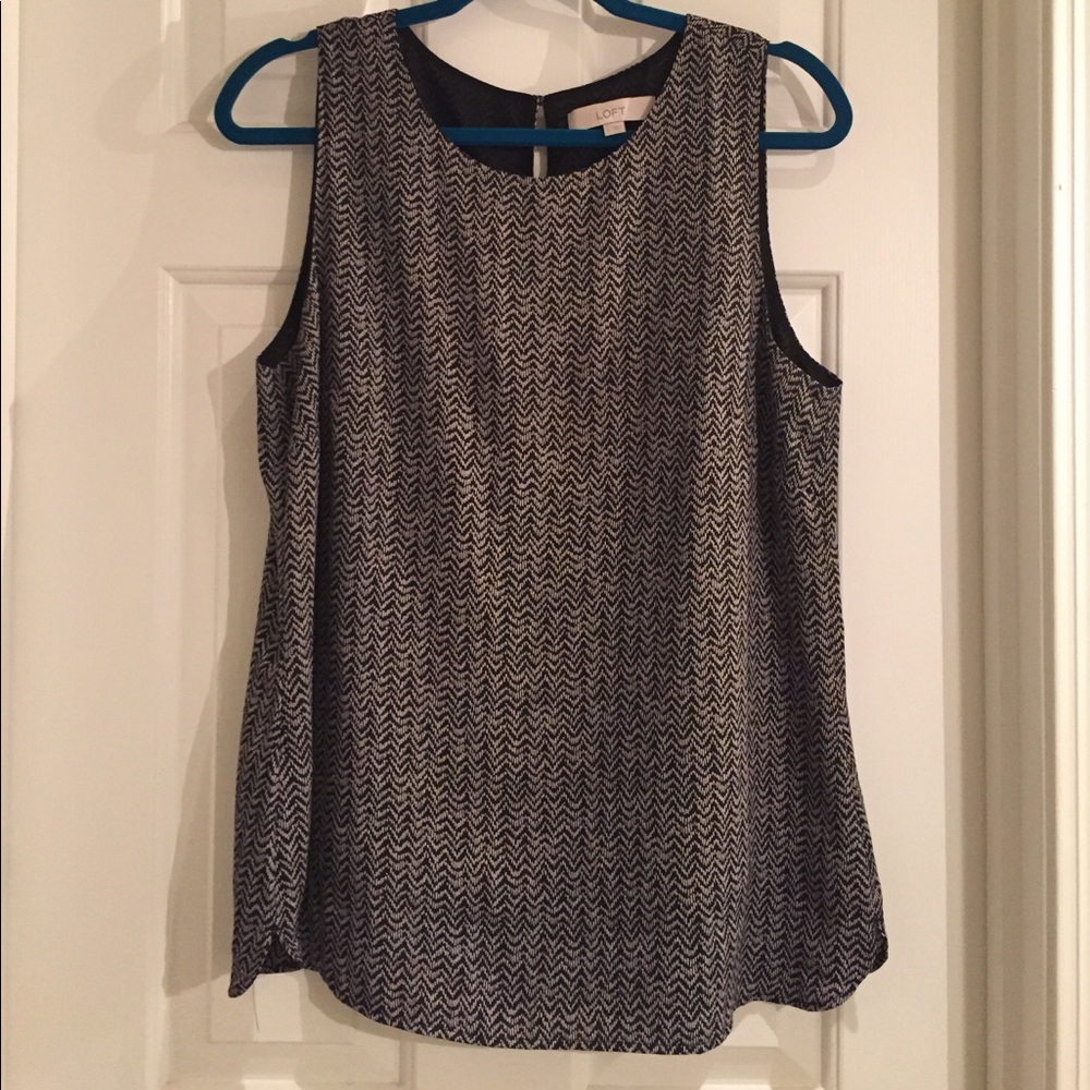 LOFT Black & Cream Tank L
