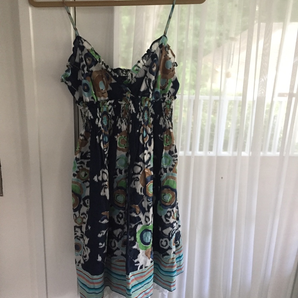 BCBGMax Printed Cotton Tiered Sundress